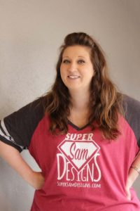 Samie Johnson of Super Sam Designs, LLC located in Champion, Nebraska working on websites, graphic design, social media marketing